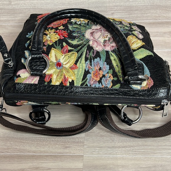 Mellow World Flower Garden Hand Beaded Tapestry Purse-Crossbody - Picture 5 of 13